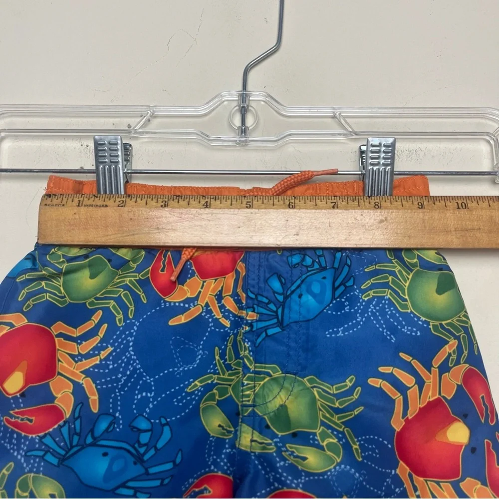 Gymboree 3 Blue Orange Colorful Crabs Swim‎ Trunks Board Shorts Vintage 2006